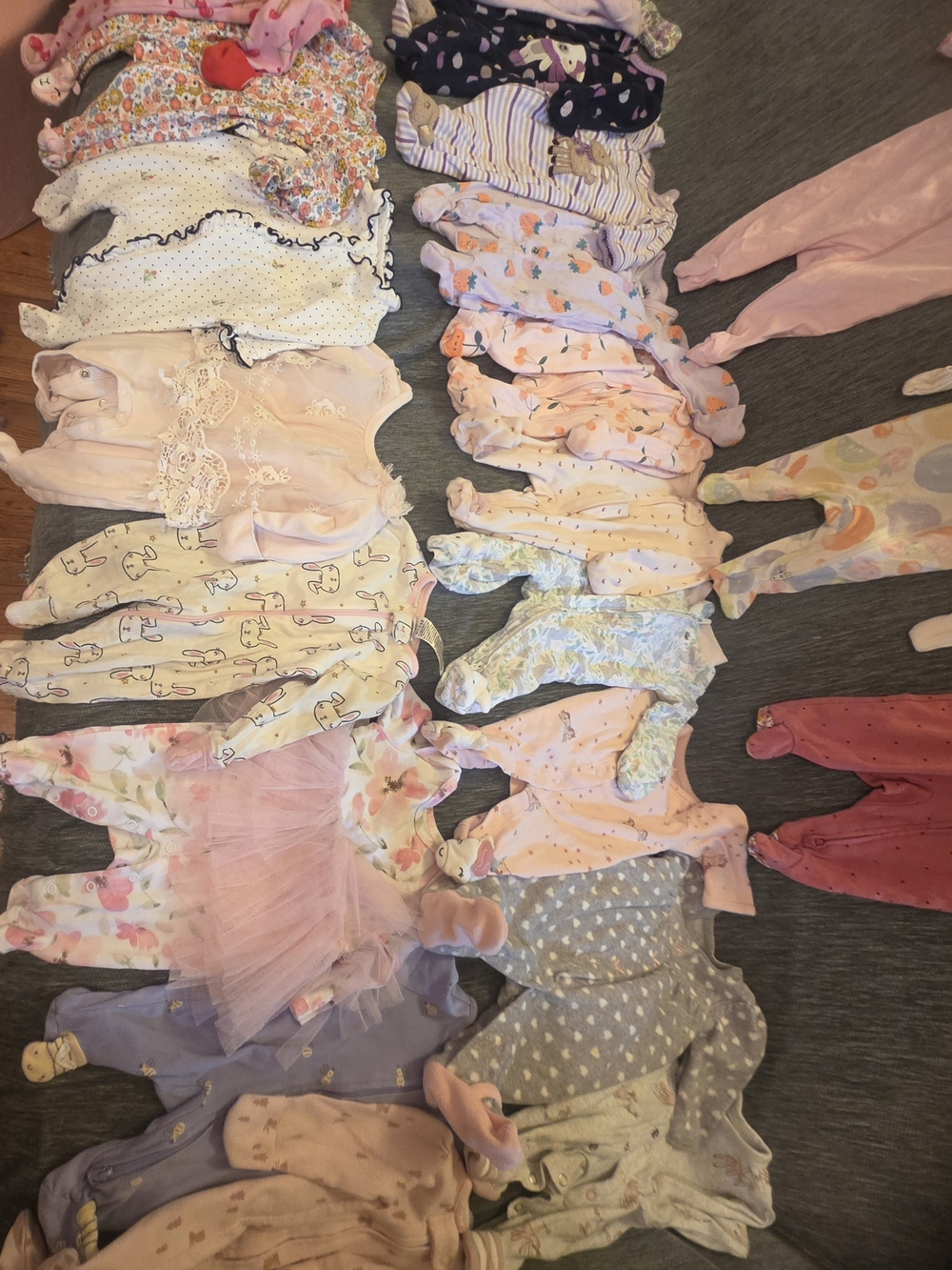 30 Newborn Baby Girls Sleepers Lot